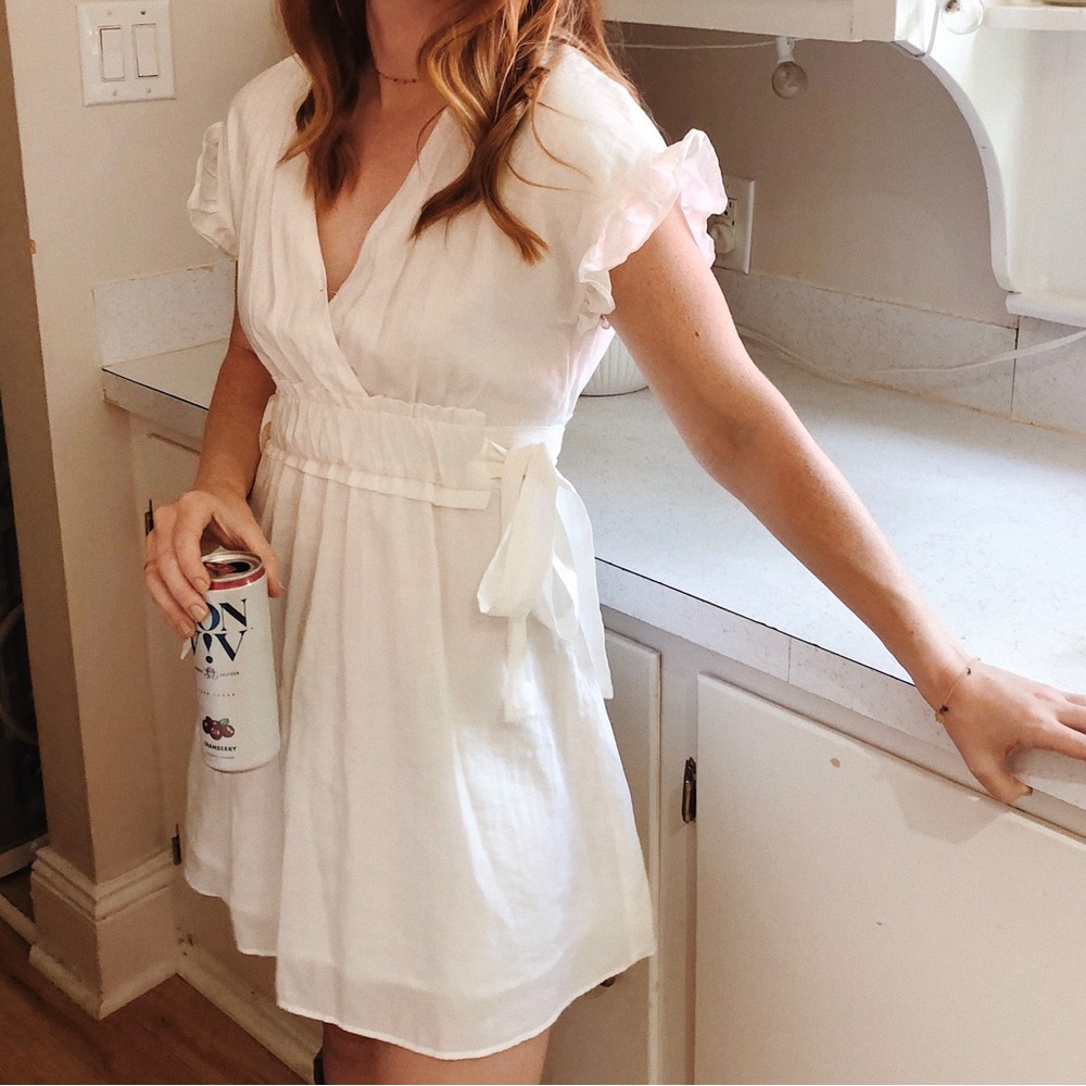 ZARA White Bow Dress